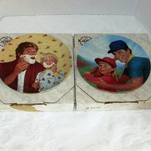 2 Vintage Collector Plates A FATHER'S LOVE Wall Decor Display Dad Gift